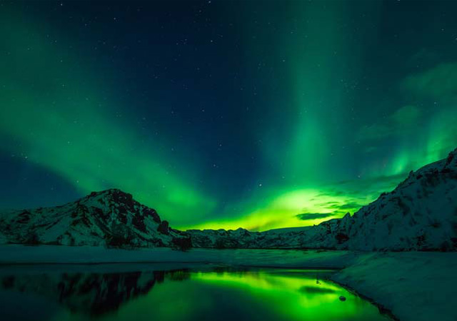 Iceland adventure Mountains and Northern Lights